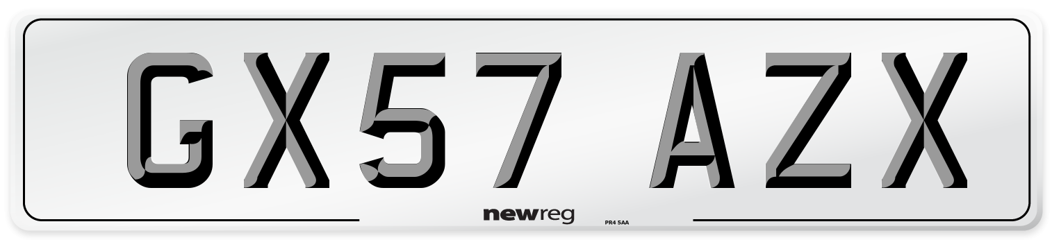GX57 AZX Number Plate from New Reg
